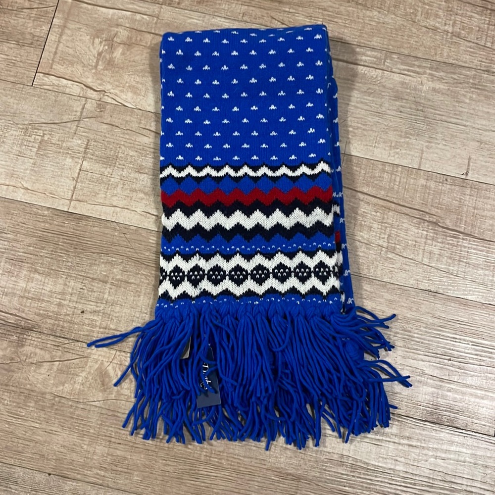 J.Crew Collab with Drake’s London Zigzag Bight Blue Scarf OS NWT Rare